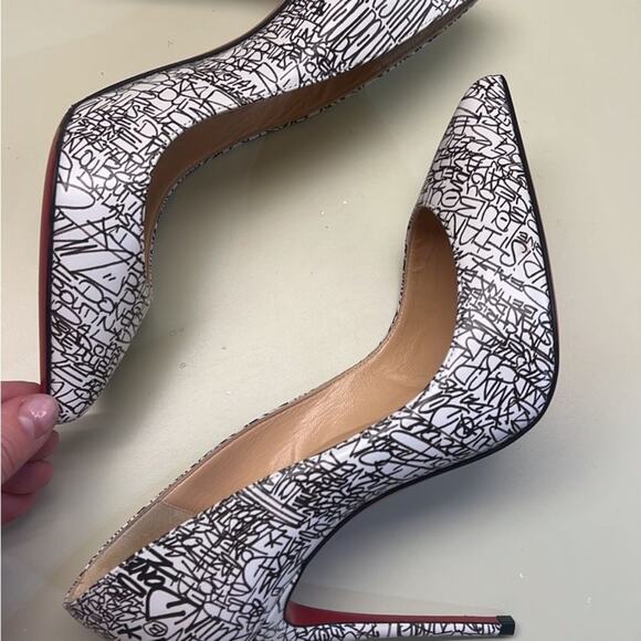 Christian Louboutin Stiletto Pumps White Black Luxurious Texture Size EU 37 NWT - Picture 6 of 8